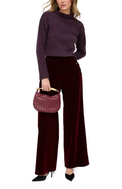 Lily And Lionel London Maiden Wide Leg Velvet Trouser In Purple