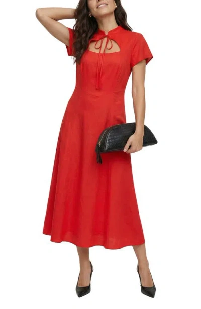 Lily And Lionel London Primrose Midi Dress In Red