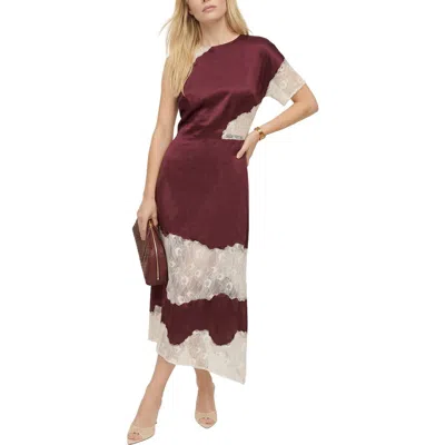 Lily And Lionel London Selma Lace Insert Maxi Dress In Burgundy