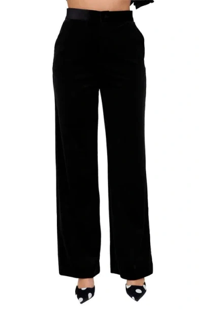 Lily And Lionel London Valerie Straight Leg Velvet Trouser In Multi