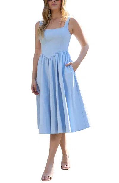 Lily And Lionel London Women's Hayley Corset Inspired Midi Dress In Blue