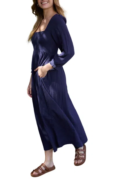 Lily And Lionel London Women's Pippa Shirred Bodice Maxi Dress In Blue