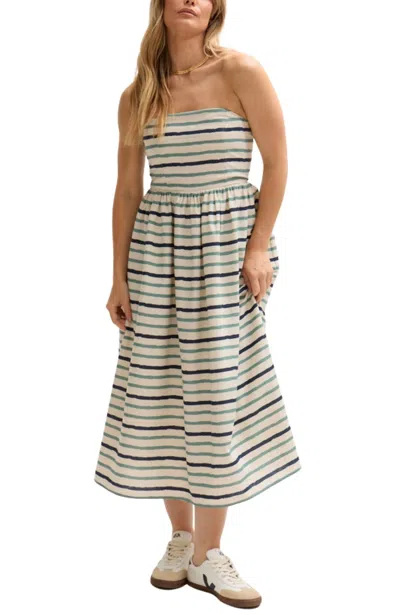Lily And Lionel London Women's Regatta Sleeveless Bardot Neck Midi Dress In Multi