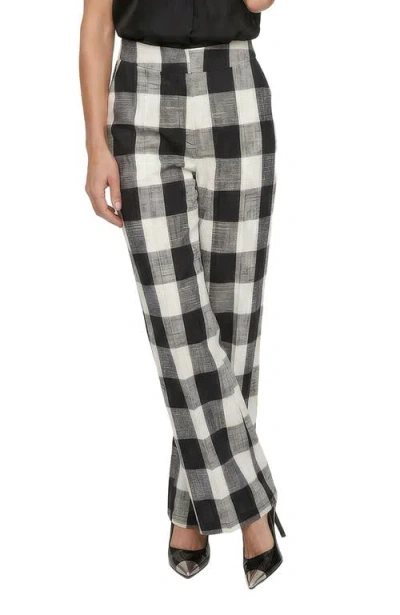 Lily And Lionel London Zena Flared Check Trouser In Black