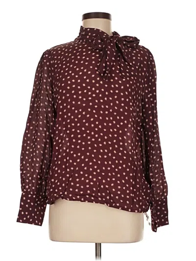 Lily And Lionel Long Sleeve Blouse In Burgundy