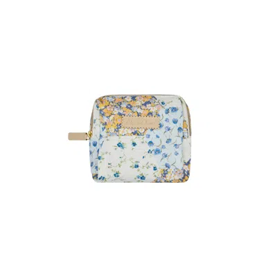 Lily And Lionel Maya Summer Patchwork Print Cosmetic Bag In Multi In Black
