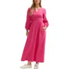 Lily And Lionel Paulina Shirred Bodice Maxi Dress In Pattern