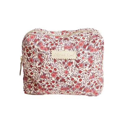 Lily And Lionel Pink / Purple / Red Wash Bag Aster Floral Pink In Pink/purple/red
