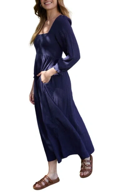 Lily And Lionel Pippa Shirred Bodice Maxi Dress In Blue