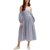 Lily And Lionel Sara Bardot Neck Midi Dress In Multi