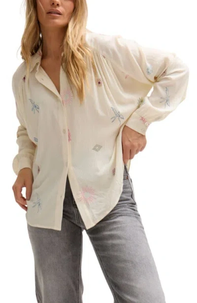 LILY AND LIONEL LILY AND LIONEL SWALLOW CRINKLE EMBROIDERED SHIRT