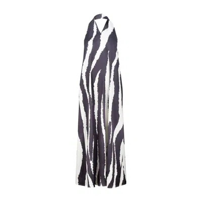 Lily And Lionel Women's Belle Zebra Print Maxi Dress In Black & White In Blue