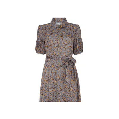 Lily And Lionel Women's Blue Amelia Aster Mini Dress In Grey