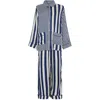 Lily And Lionel Women's Blue Evie Long Sleeve Stripe Print Pyjama Set In Navy In Blue