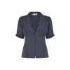 Lily And Lionel Women's Blue Rachel Vintage Inspired Short Sleeve Shirt In Navy In Blue