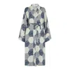 Lily And Lionel Women's Blue / White Corina Aster Patchwork Robe In Blue In Blue/white