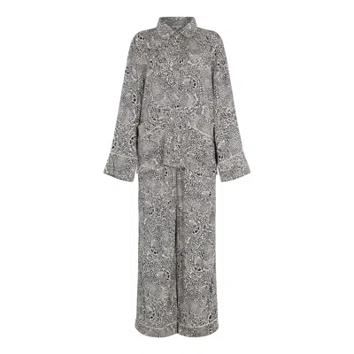 Lily And Lionel Women's Brown Evie Pyjama Set Hidden Leopard