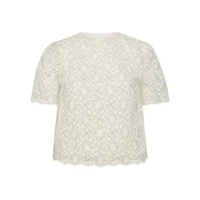 Lily And Lionel Women's Calippo Lace Short Sleeve Top In White
