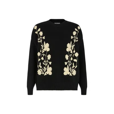 Lily And Lionel Women's Clara Oversized Floral Print Jumper In Black