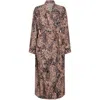 Lily And Lionel Women's Corina Kimono Style Animal Print Robe In Brown In Brown