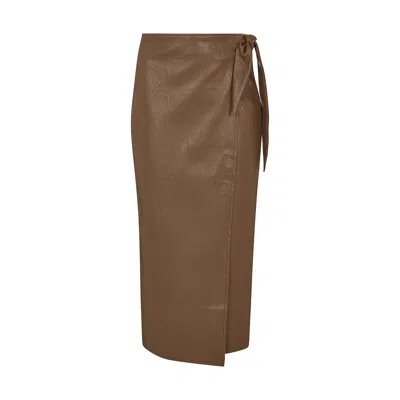 Lily And Lionel Women's Emily Wrap Midi Skirt In Brown