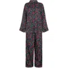 Lily And Lionel Women's Evie Long Sleeve Deep Moon Floral Print Pyjama Set In Black In Black