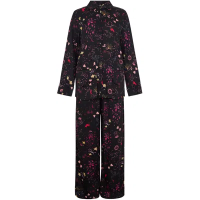Lily And Lionel Women's Evie Long Sleeve Love Letter Print Pyjama Set In Black
