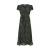 Lily And Lionel Women's Green / Black Devina Ruffle Detail Zebra Print Maxi Dress In Black In Multi