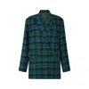 Lily And Lionel Women's Green / Blue Zena Double Breasted Prince Of Wales Check Print Jacket In Blue In Multi