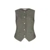 Lily And Lionel Women's Grey / Black Pandora Tailored Herringbone Print Waistcoat In Grey In Gray