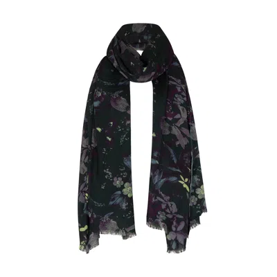 Lily And Lionel Women's Iris Oversized Floral Printed Scarf In Multi In Blue/green/purple