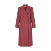 Lily And Lionel Women's Jakki Tailored Herringbone Print Coat In Pink In Burgundy