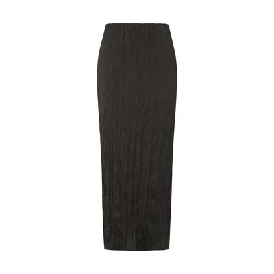 Lily And Lionel Women's Lala Crinkle Pencil Midi Skirt In Black
