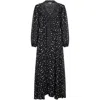 Lily And Lionel Women's Margot Ruffle Neck Spot Print Maxi Dress In Black In Black