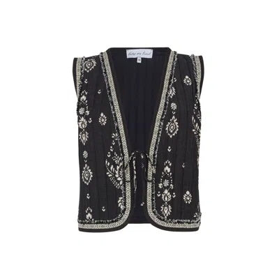 Lily And Lionel Women's Nala Quilted Floral Print Gilet In Black