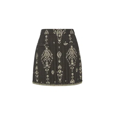 Lily And Lionel Women's Nala Quilted Floral Print Mini Skirt In Black