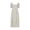 Lily And Lionel Women's Neutrals April Button Front Floral Print Midi Dress In Multi