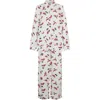 Lily And Lionel Women's Neutrals Evie Long Sleeve Poppy Print Pyjama Set In White In White