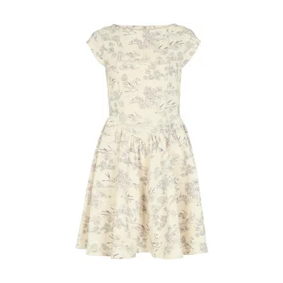 Lily And Lionel Women's Neutrals Heidy Corset Inspired Josephine Print Mini Dress In Cream In White