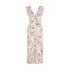 Lily And Lionel Zola Bias Cut Wonderland Print Midi Dress In Pink/purple