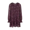 Lily And Lionel Henrietta Floral Print Button Down Mini Dress In Pink/purple