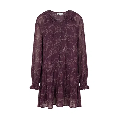Lily And Lionel Women's Pink / Purple Henrietta Floral Print Button Down Mini Dress In Purple In Pink/purple