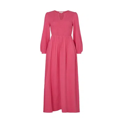 Lily And Lionel Women's Pink / Purple Paulina Shirred Bodice Midi Dress In Pink In Pink/purple