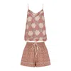 Lily And Lionel Women's Pink / Purple / Red Camilla Cami & Short Pyjama Set Aster Patchwork Pink In Pink/purple/red