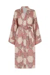 Lily And Lionel Women's Pink / Purple / Red Corina Robe With Pouch Aster Patchwork Pink In Pink/purple/red