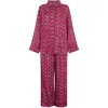 Lily And Lionel Women's Pink / Red Evie Long Sleeve Leopard Print Pyjama Set In Pink In Multi