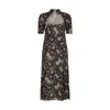 Lily And Lionel Women's Primrose Garden Floral Print Midi Dress In Black In Black