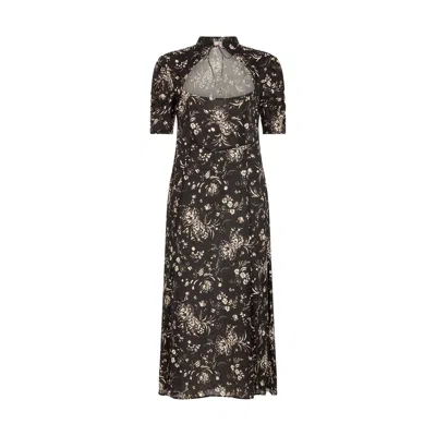 Lily And Lionel Women's Primrose Garden Floral Print Midi Dress In Black