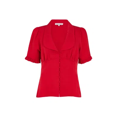 Lily And Lionel Women's Rachel Vintage Inspired Short Sleeve Shirt In Red