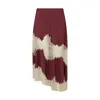 Lily And Lionel Women's Red Elenor Lace Insert Midi Skirt In Burgundy In Red